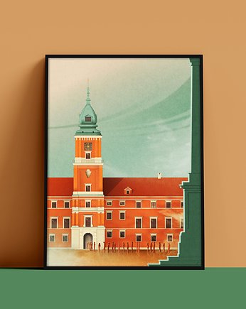 Plakat Zamek Królewski w Warszawie, Wieża zegarowa, Stare Miasto, Konrad Kunc