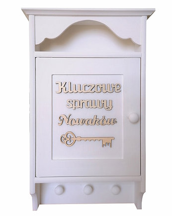 Biała szafka na klucze - Kluczowe sprawy - nr 25, Prowansalska Manufaktura