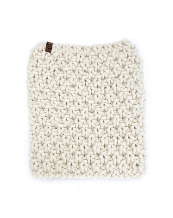 Biały komin z grubej wełny peruwiańskiej, Holy Alpaca Knit