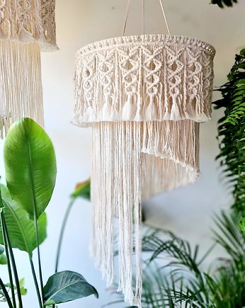 Lampa wisząca, makrama Spiralharmony, Rootsofmacrame