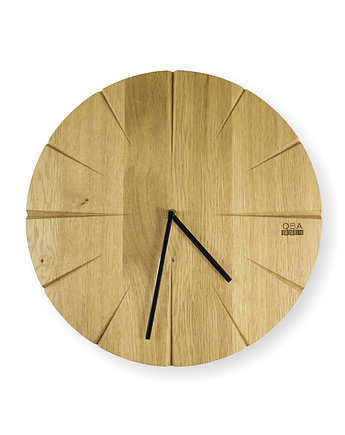 Zegar na ścianę drewniany dębowy 35 cm, OSOBY - Prezent dla babci
