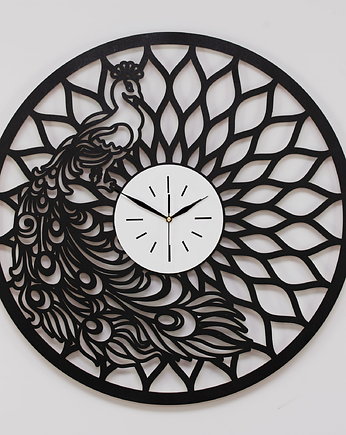 DEKORACYJNY ZEGAR AŻUROWY, PAW, PIĘKNA DEKORACJA L ( 60 x 60 cm ), ORNAMENTI