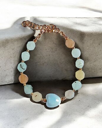 Bransoletka : SPRING collection: JADEIT i ceramiczne serduszko III, kaktusia