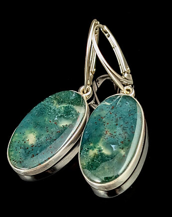 Kolczyki srebrne Zamglone roślinniki- mszyste, Pracownia Neores