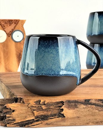 Kubek Beczułka ręcznie robiony niebieski 300 ml - Niebo, Ceramika Tyka