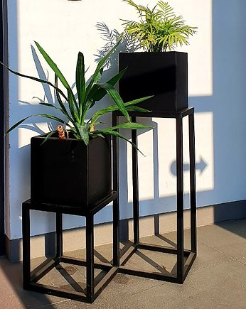 Kwietnik Duo podwójny czarny metalowy, Home Design