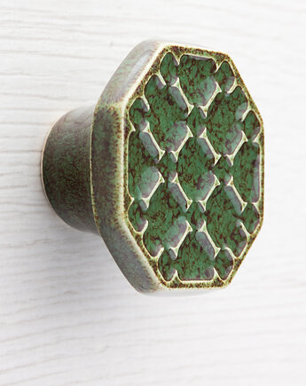 Gałka do mebli, zielonobrązowa, wz.15, pracowniazona