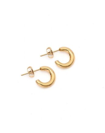 Mini koła - kolczyki sztyfty ze stali szlachetnej pozłacanej, Kulka Bransoletki