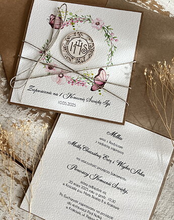 Najpiękniejsze zaproszenia handmade komunijne, na komunię dla chłopca, dziewc, sorte