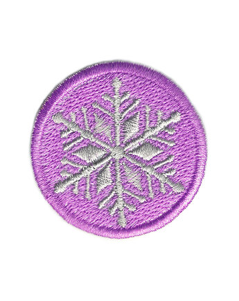 Naszywka naprasowanka ŚNIEŻYNKA FIOLETOWA termoprzylepna haft 4,5cm, Wyszywane