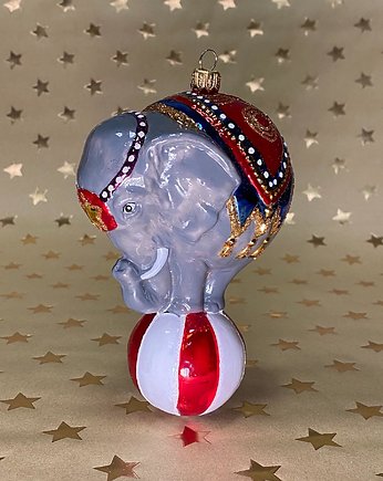 Słoń na piłce, Max Glass Ornaments