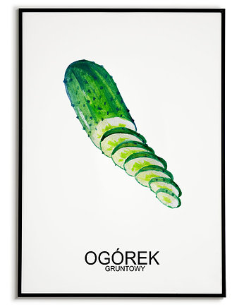 Plakat  GRAFIKA OGÓREK GRUNTOWY warzywa ZIOŁA, Bajkowe Obrazki