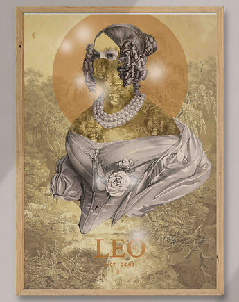 Plakat Zodiac Leo, zlepki sklejki