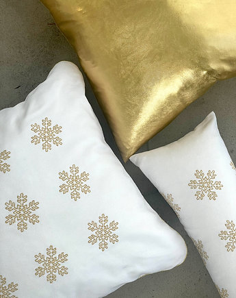 Zestaw 3 szt poduszek świątecznych biało złoty, colour contrast
