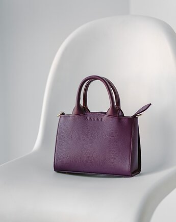 GLAM BAG - skórzana torebka - brąz orzechowy, NASHE