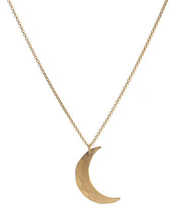 Lunar phase: naszyjnik z księżycem ze srebra złoconego, OM jewellery
