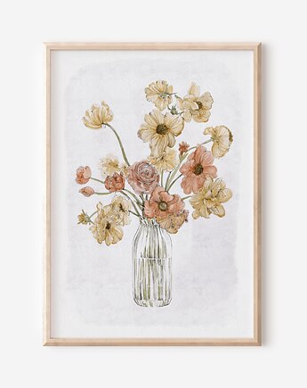 Plakat botaniczny - BUKIET KWIATÓW, Mint In Paper