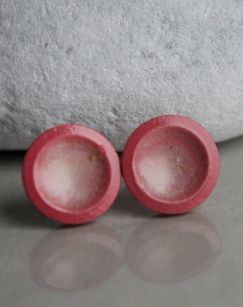 ROSE 13mm/stal chirurgiczna/kolczyki porcelanowe UNIKAT, Magda Łysiak