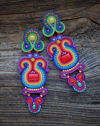 Duże i kolorowe kolczyki sutasz, Mró Soutache