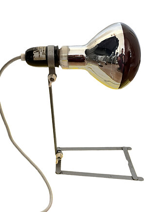 Przemysłowa lampa stołowa, grzewcza Wally Ball Niemcy, lata 60., Good Old Things