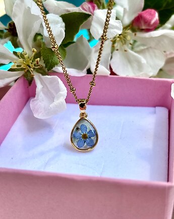 Naszyjnik Łezka z Niezapominajką, Frant Art Jewellery