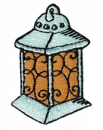 Naszywka naprasowanka LATARNIA Boże Narodzenie termoprzylepna haft 4x6,2cm, Wyszywane