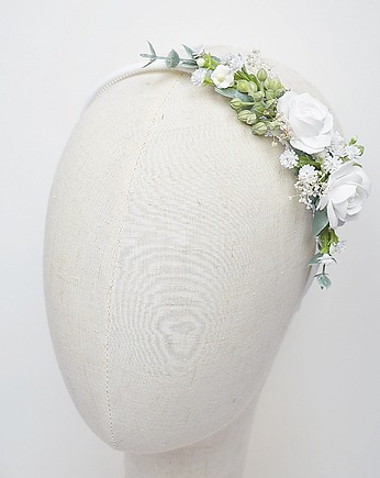 Opaska z kwiatami na komunię, opaska na biały tydzień z kwiatami, Petite Dame
