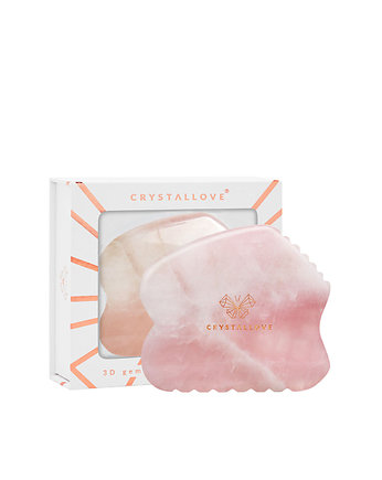 CRYSTALLOVE Płytka CONTOUR  gua sha z kwarcu różowego, CRYSTALLOVE