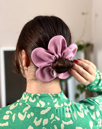 Flower Scrunchie Róż, wu handmade