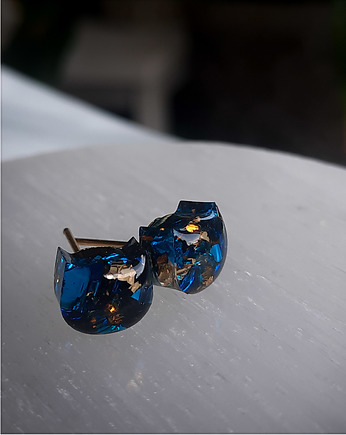 Kolczyki sztyfty z brokatem, Figa handmade accessories