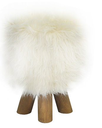 Stołeczek Skandynawski futro lama , Happy Barok