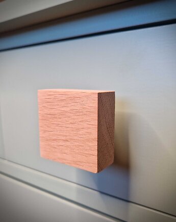 Drewniane gałki do mebli, kwadrat, kostka, Drewniane dodatki