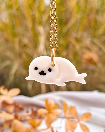 Naszyjnik foka, biżuteria z foką, akcesoria dla miłośnika morski zwierząt, Dary Rusałki