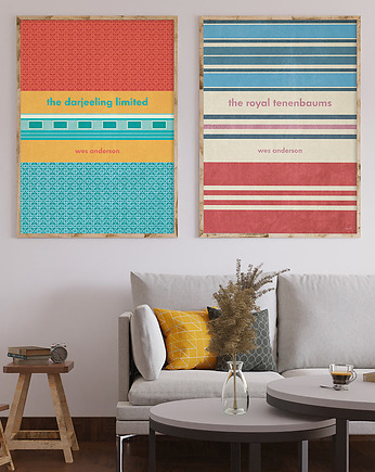 Wes Anderson - plakaty Genialny Klan i Pociąg do Darjeeling, minimalmill
