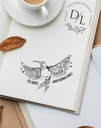 Stempel Ex Libris Exlibris personalizowany Ptak, DrukLove