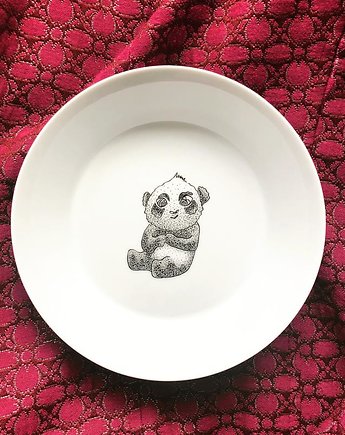 Talerz głęboki obiadowy ręcznie malowany Panda 20,5cm, Rzecz Pospolita Sztuka Użytkowa