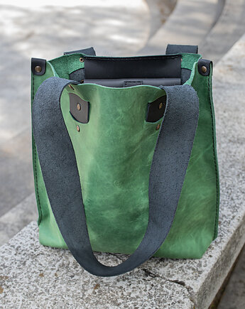 Zielona  torba na laptopa,torba na zakupy, torebka skórzana damska na ramię, NavahoClothing