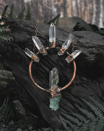 Miedziany wisiorek amulet z kwarcami, Spirit Of Copper