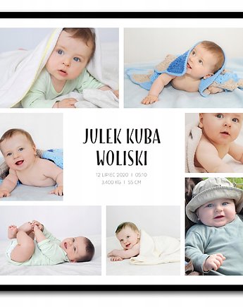 Plakat metryczka z imieniem, wagą narodzeniową, datą, Sowia Aleja