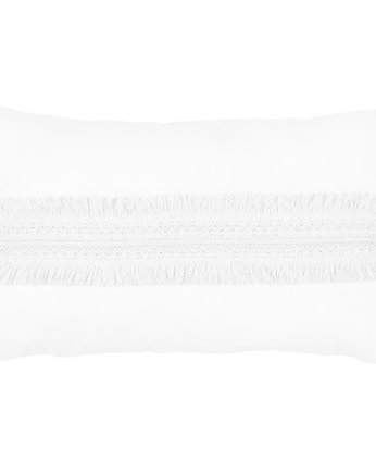 Prostokątna poduszka Boho z koronką Biała, Cotton & Sweets