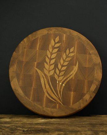 Duża wyjątkowa deska do krojenia i serwowania sztorcowa z kłosami, MESSTO made by wood