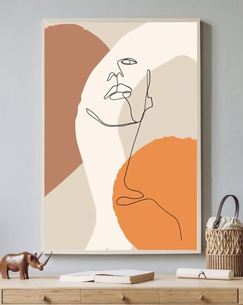 PLAKAT abstrakcyjny linearny kobieta, black dot studio