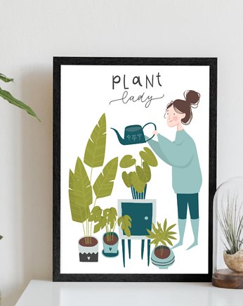 PLANT LADY  plakat ilustracja roślinny, black dot studio