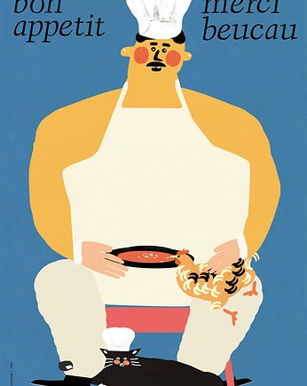 Kucharz i kura  / Poster 40x30 Jakub Zasada, Galeria LueLue
