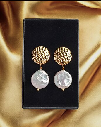 Okrągłe perły : kolczyki : wyjątkowy prezent PREMIUM, kaktusia