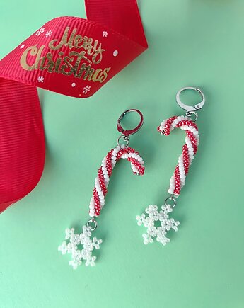 Zamówienie indiwidualne Kolczyki z koralików Świąteczne Laski, Not only cute crafts