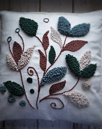 Poduszka jesienna boho liście, PUCHAKI
