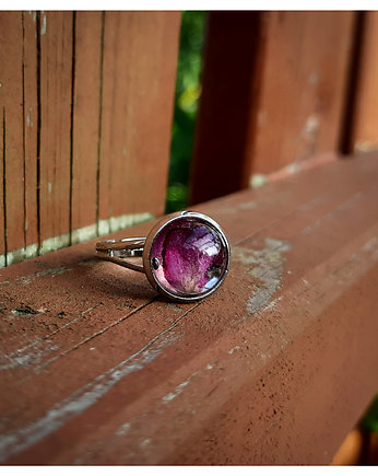 Mikro pierścionek z różą, jasny, Figa handmade accessories