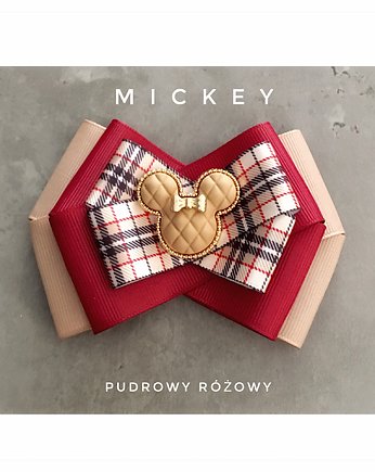 Brosza MICKEY   Hit! 1szt Krata Mikołajki Święta, Pudrowy Różowy