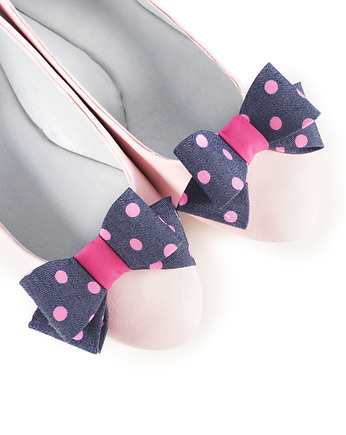 Klipsy do butów Coquet-Kokardki 3D M/P!nk Dots, Coquet